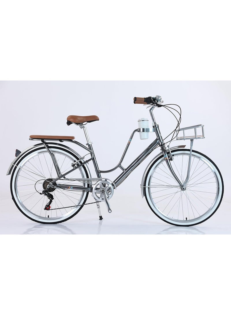 26 Inch Lady Bike with Alloy Frame and Shimano 7 Speed Gear System Stylish and Reliable Women Bicycle