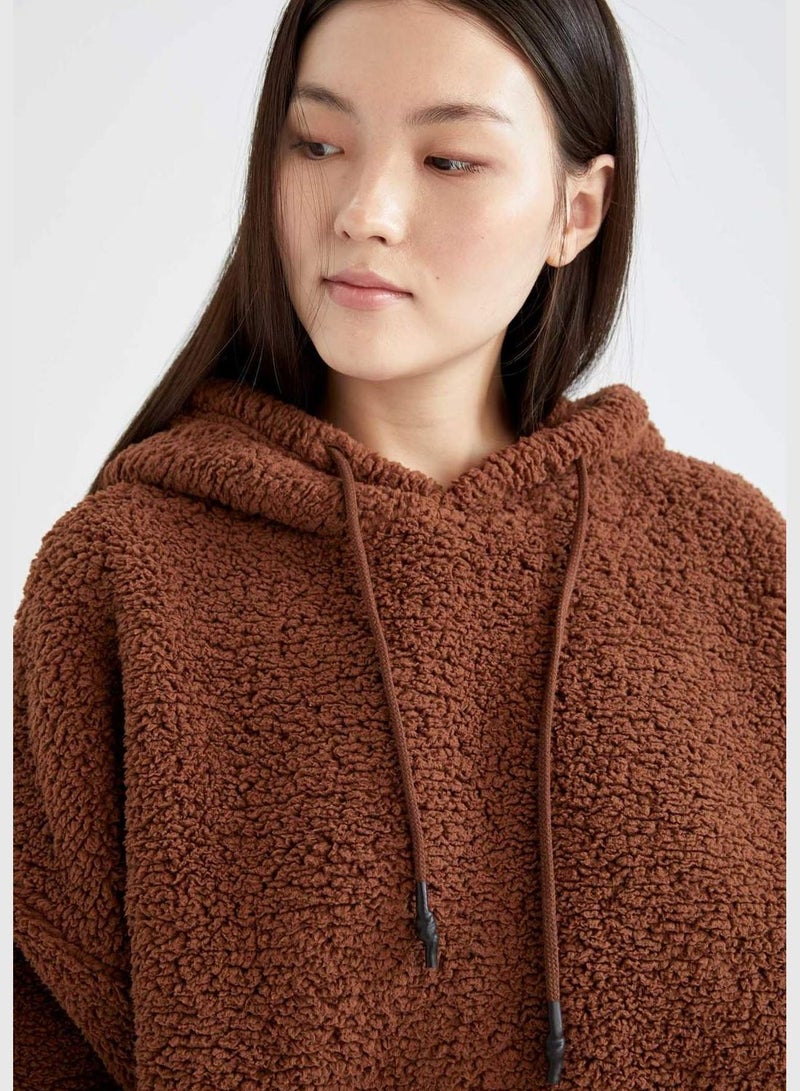 Oversize Long Sleeve Sweatshirt With Kangaroo Pockets