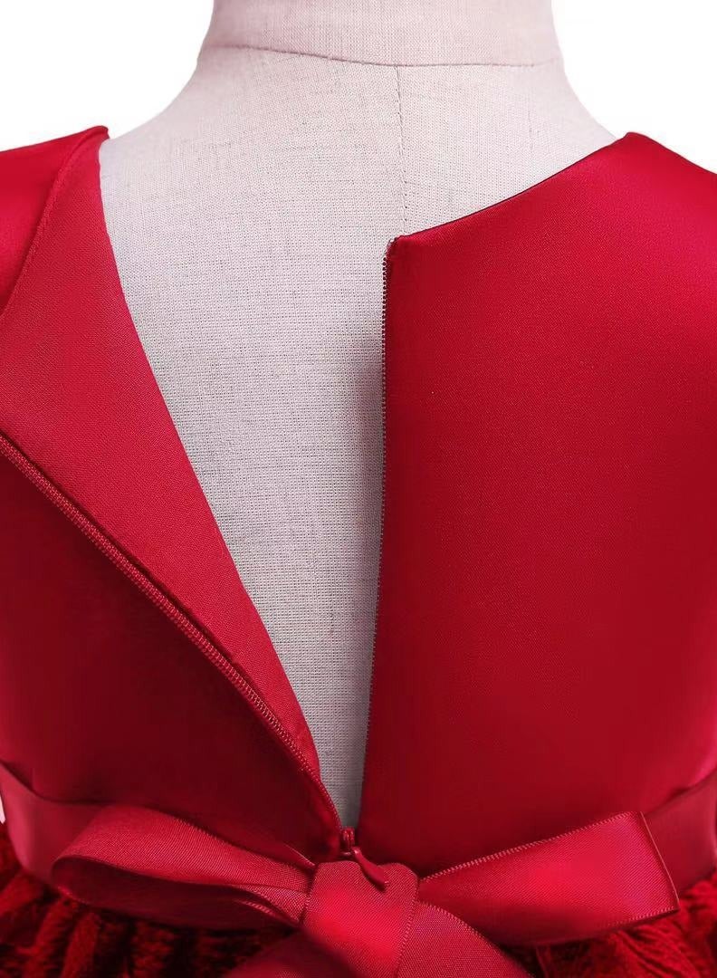 Best Gift New Fashion Party Girl's Ceremonial Dress Red Color