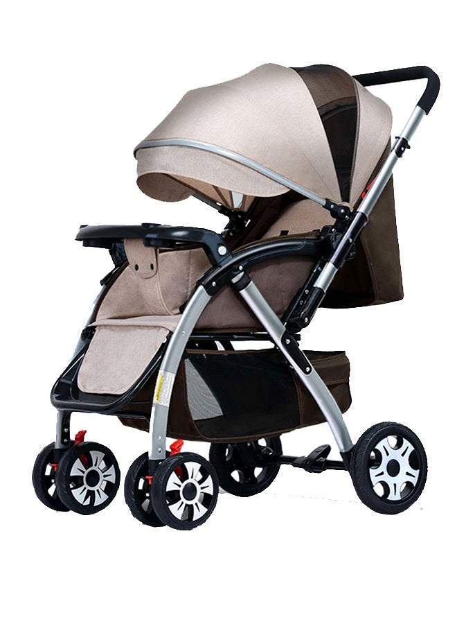 Baby Carriage With Large Sitting And Lying Space - Khaki