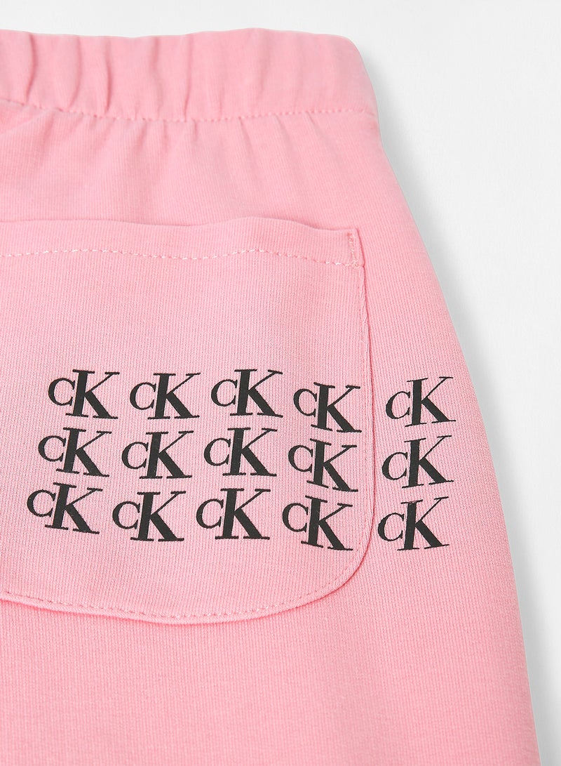 Girls Logo Print Joggers Pink