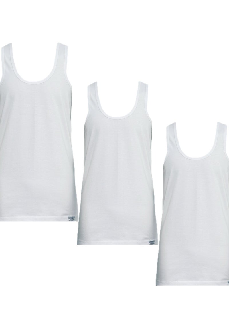 3 - Pieces Rayan Vest Undershirt White