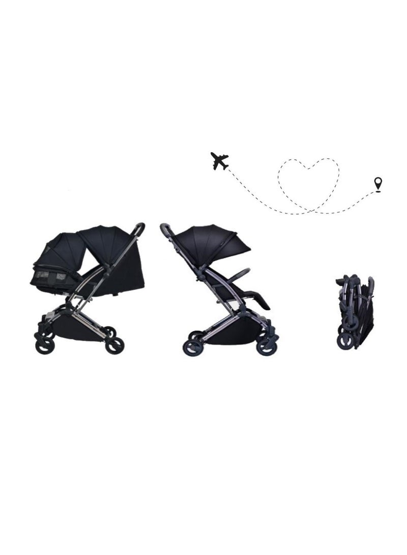 Youbi Toddler German Travel Light Stroller-Black with New Born Attachment