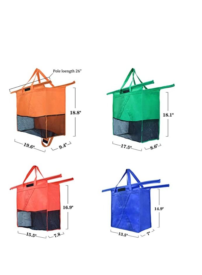 Excellence Trolley Bags-4 Pack Reusable Grocery Shopping Cart Bags