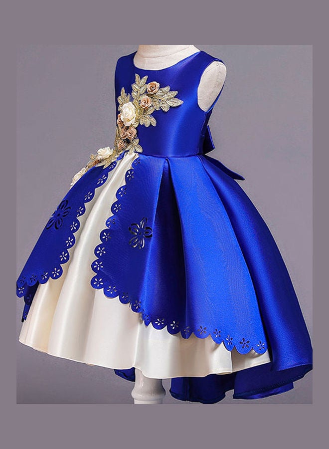Floral Design Princess Dress Blue/White