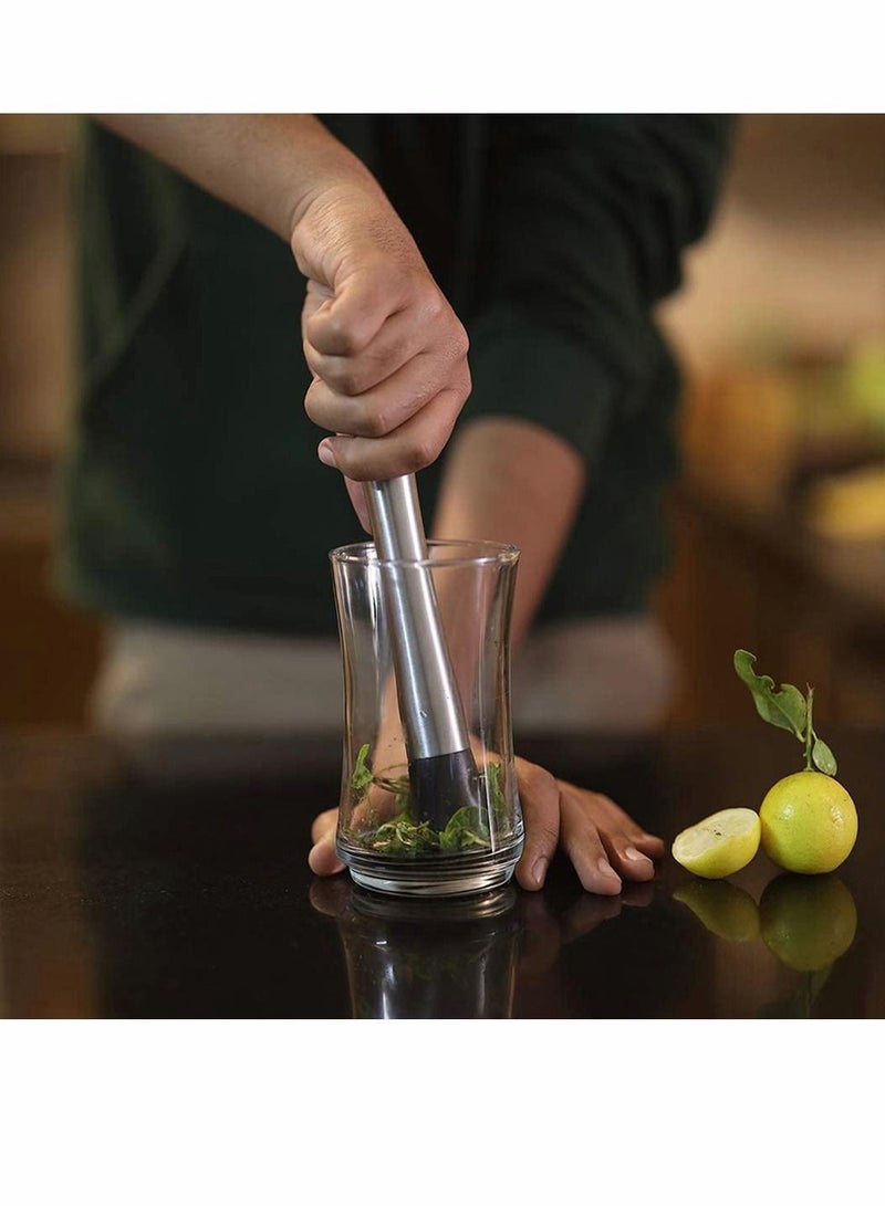 Muddler Stainless Steel Pounding Popsicles Sticks Plastic Broken Pop Sickles Bar Tools for Rest 8 inch Long 1pc Fruit Crusher Home Making Drinks