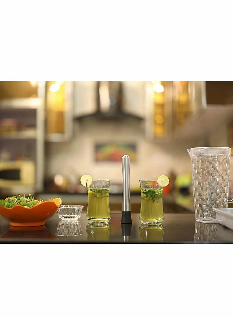 Muddler Stainless Steel Pounding Popsicles Sticks Plastic Broken Pop Sickles Bar Tools for Rest 8 inch Long 1pc Fruit Crusher Home Making Drinks