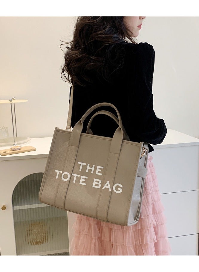 The Tote Bags For Women Large PU Leather Trendy Travel Tote Bag Handbag Top Handle Shoulder Crossbody