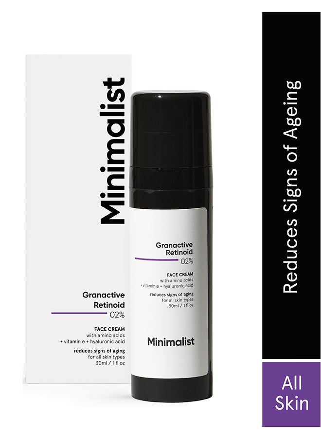 Minimalist 2% Retinoid Anti Aging Cream for Wrinkles & Fine Lines | Super Light Night Face Cream (Emulsion) for Women & Men
