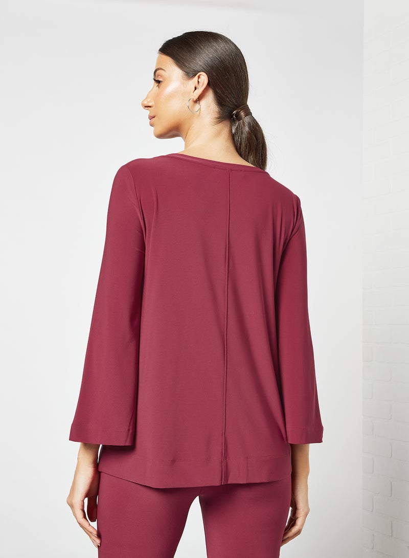 Rivolo Stretch Jersey Blouse Burgundy