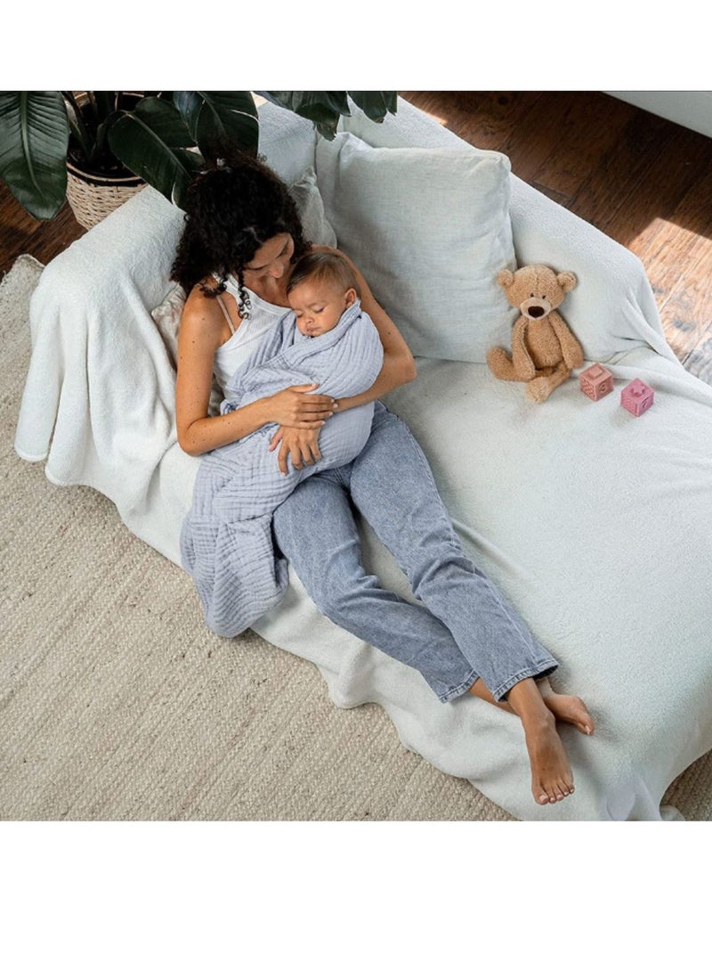 Comfy Cubs Baby Muslin Blanket, Swaddle for Newborns and Toddlers, Large 40” x 40” Cover, 6-Layer Softness for Infant Swaddling, Receiving, or Tummy Time, Shower Gift (fern)