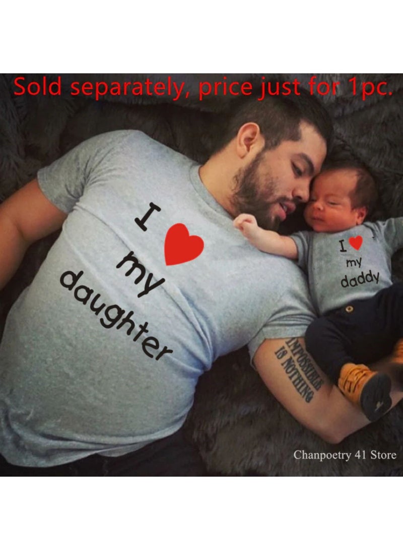 I Love My Daughter I Love My Daddy Printed T-Shirt