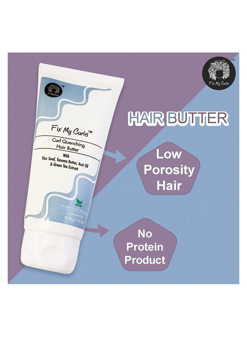 Fix My Curls Curl Quenching Moisture Styling Bundle For Curly And Wavy Hair 50gm Each Pack of 2