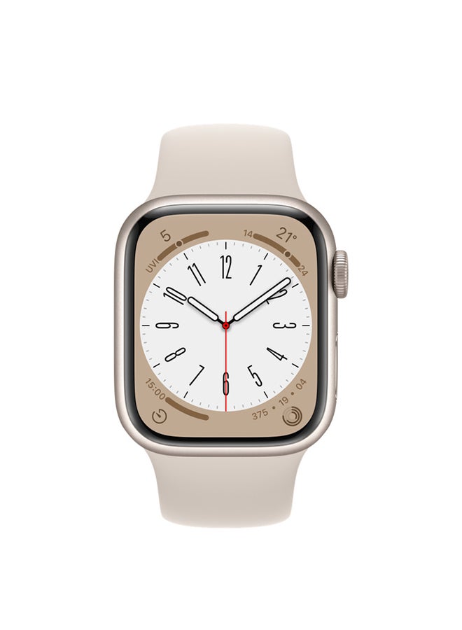 Watch Series 8 GPS + Cellular 45mm Aluminium Case With Sport Band Starlight Sport Band