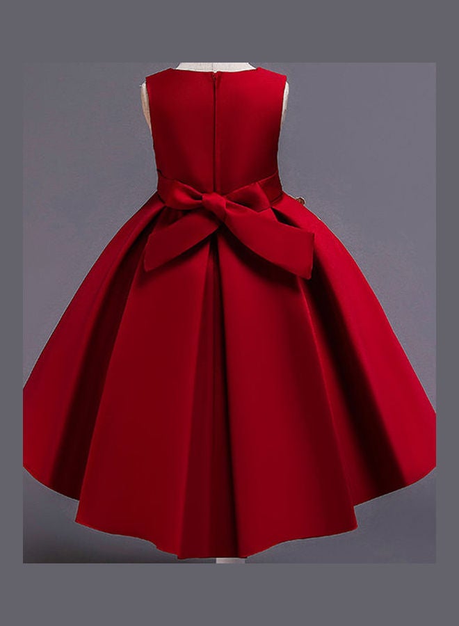 Floral Design Princess Dress Red/White