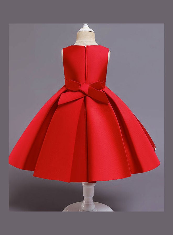 Floral Design Princess Dress Red/White