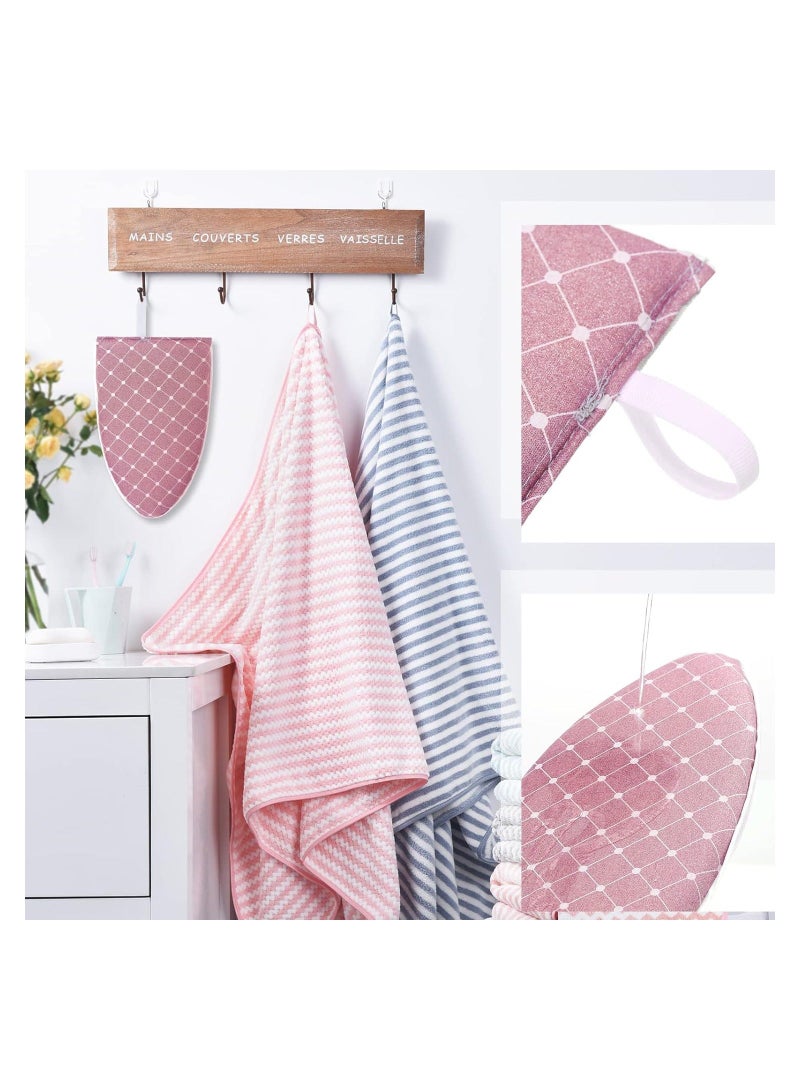 2 Pieces Gloves for Steamer Garment Ironing Waterproof Anti Steam Mitt with Finger Loop Heat Resistant Board Clothes Steamers Protective Holder (Pink, Plaid)