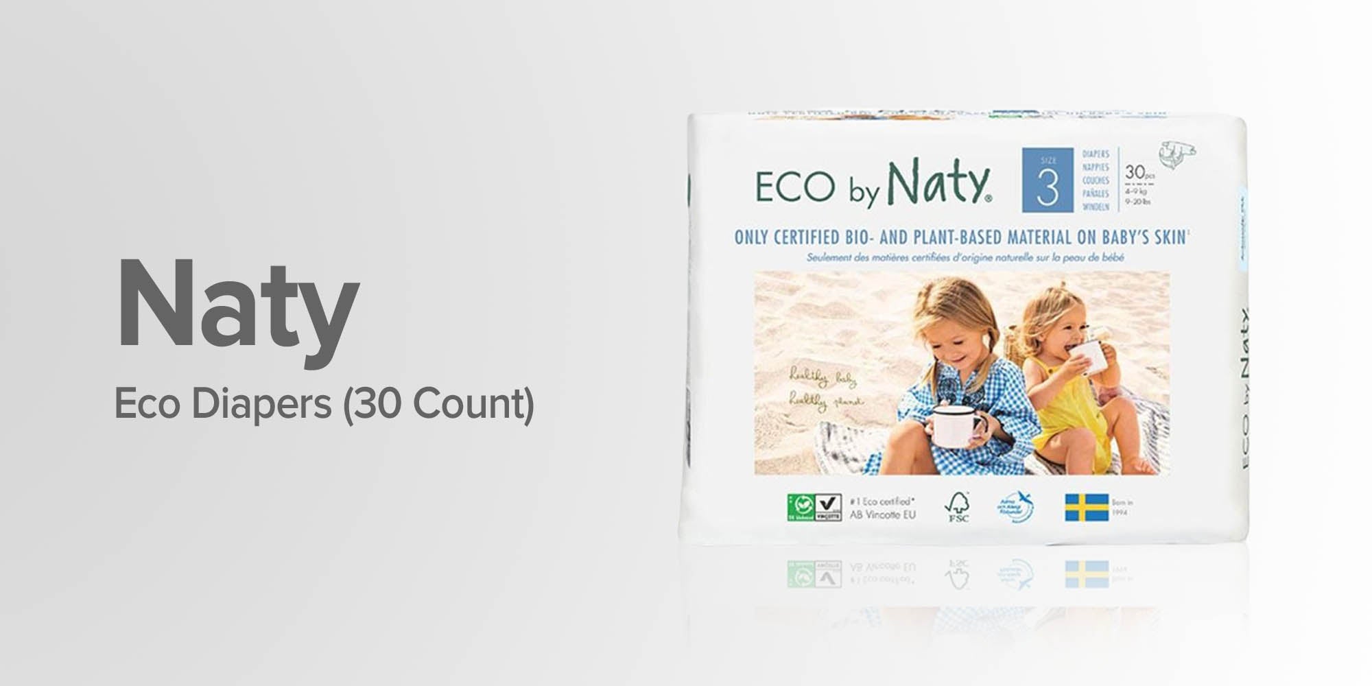 Eco Diapers, Size 3, 4-9 Kg, 30 Count