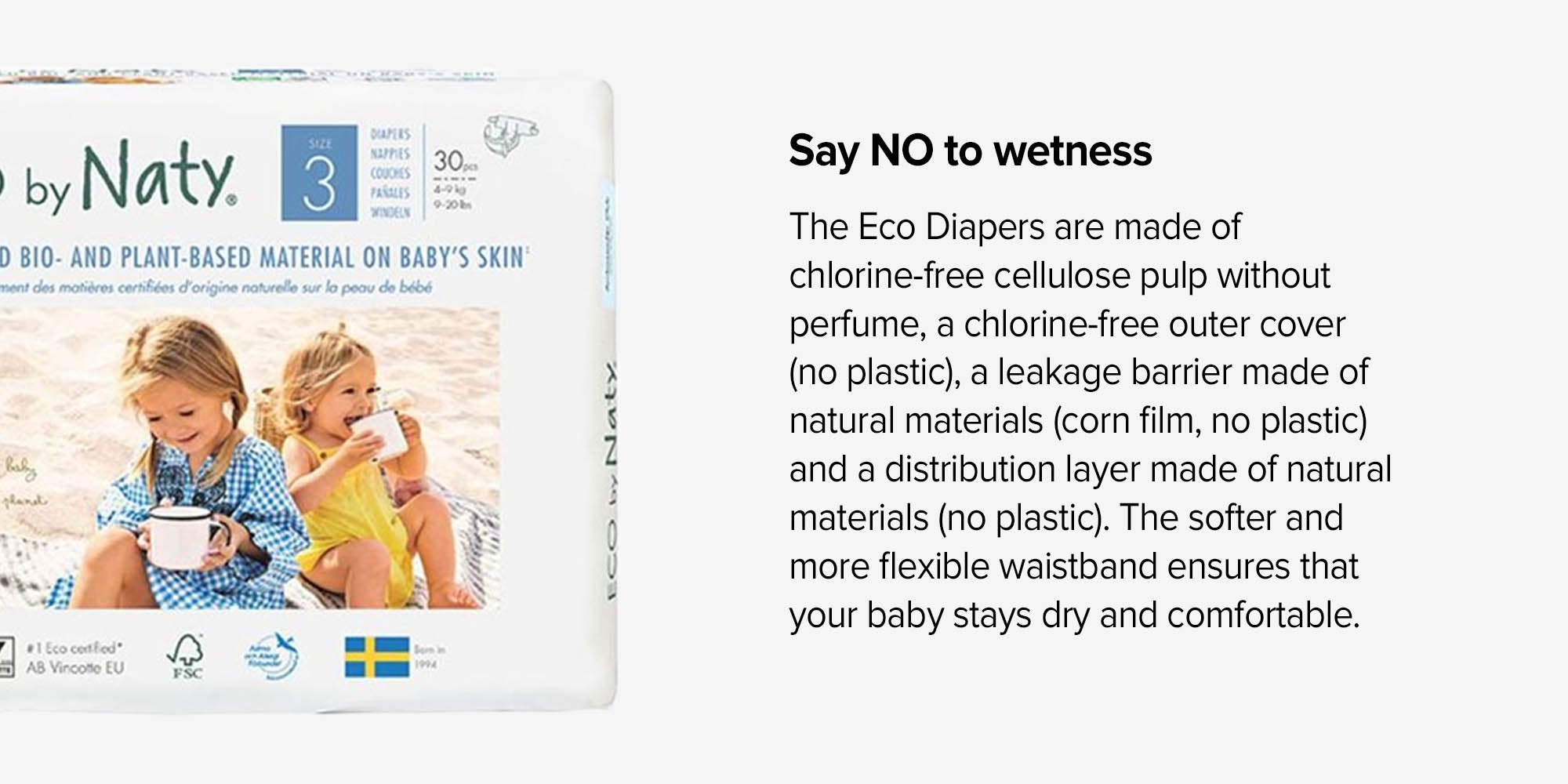 Eco Diapers, Size 3, 4-9 Kg, 30 Count