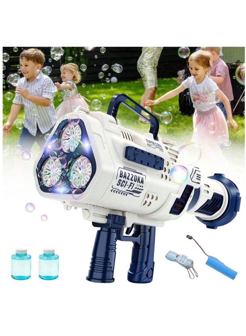 Bazooka Bubble Machine Gun 30 Holes Automatic Bubble Gun Bazooka Rocket Launcher Gun Bubble Bazooka Gun Blaster with Lights for Parties Wedding Birthday Gifts for Boys Girls