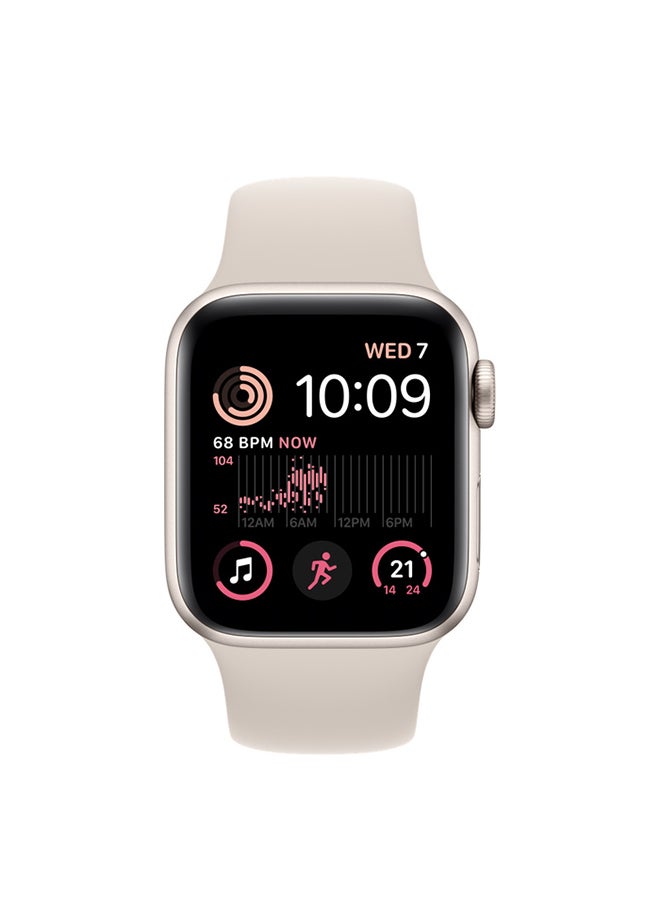 Watch SE (Gen 2) GPS 40mm Aluminium Case With Sport Band - Starlight (2022)