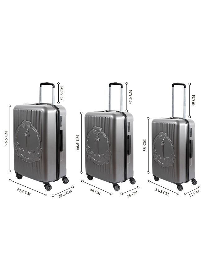 Biggdesign 3 Piece Ocean Design Carry On Luggage Set Gray