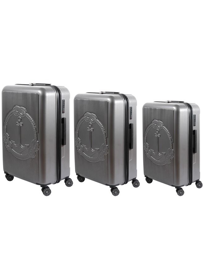 Biggdesign 3 Piece Ocean Design Carry On Luggage Set Gray