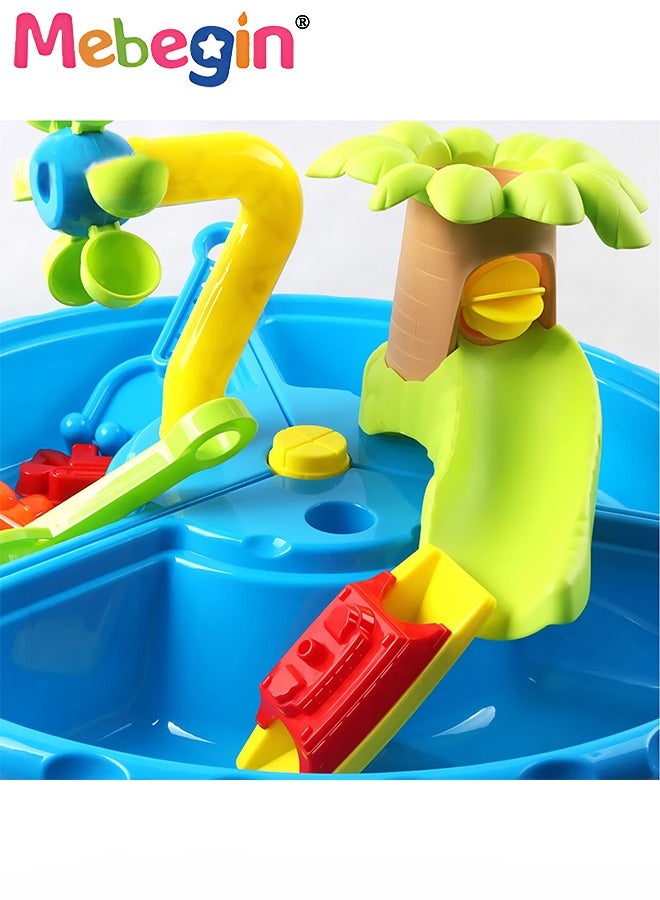 Sand Water Table Toys for Toddlers, Parent Child Interactive Sand and Water Toys for Kids, Activity Sensory Play Table Summer Outdoor Toys for Toddler Boys Girls