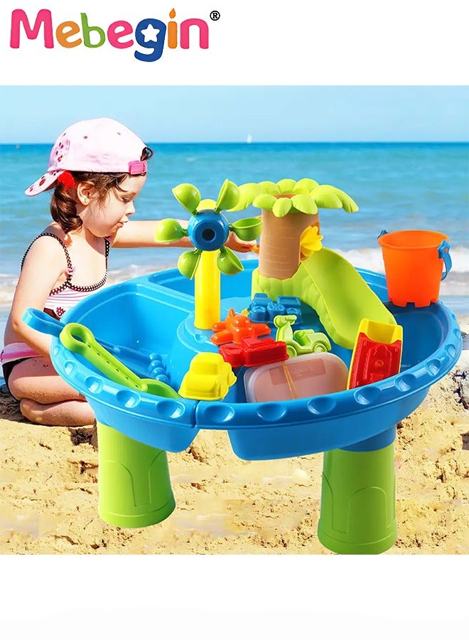 Sand Water Table Toys for Toddlers, Parent Child Interactive Sand and Water Toys for Kids, Activity Sensory Play Table Summer Outdoor Toys for Toddler Boys Girls