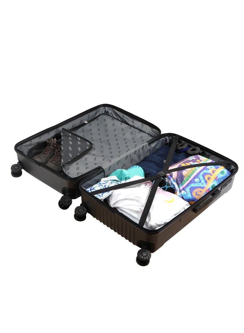 Biggdesign Lightweight Ocean Design Carry On Luggage with Spinner Wheel and Lock System Gray 24-Inch