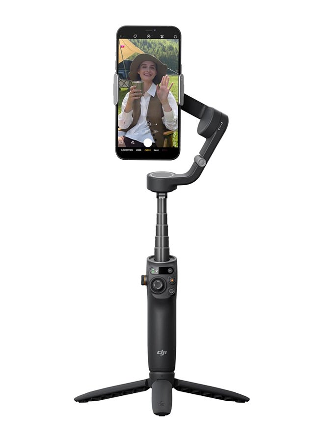 OSMO Mobile 6 Smartphone Gimbal Stabilizer 3-Axis Phone Gimbal Built-In Extension Rod Android And iPhone Gimbal Vlogging Stabilizer YouTube TikTok Video - UAE Version With Official Warranty Support