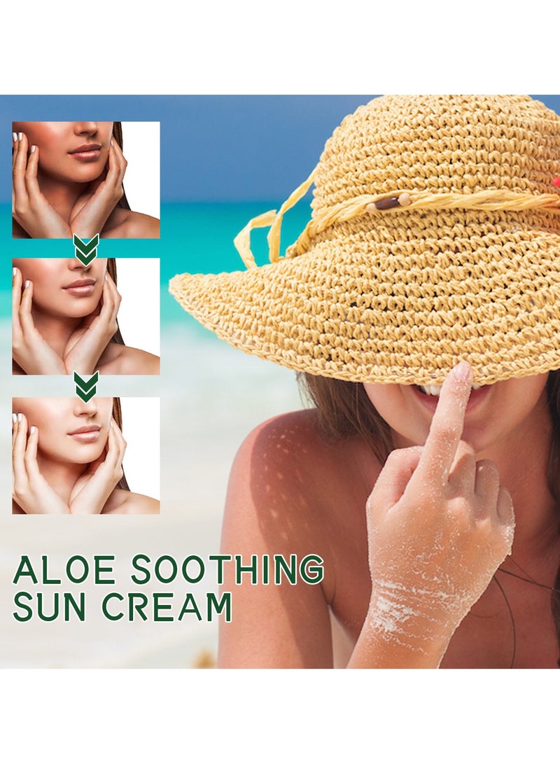 Aloe Vera Protective Cream Hydrating Light Refreshing Non greasy Hydrating Moisturizing Isolating and Protective UV Cream