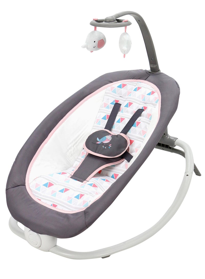 Baby Rocker Adjustable Chair For Newborn To Toddler With Music - Multicolour