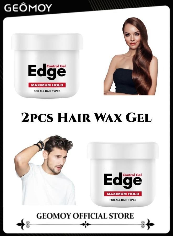2pcs Unisex Hair Wax Gel Hair Finishing Stick Hair Edge Control Gel Anti Frizz Hair Flyaway Wax Tamer-Edge Brush Hair Moisturizing & Shine Enhancing Hair Finishing Gel