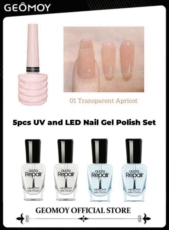 5Pieces Uv And LED Nail Gel Polish Set For Daily Use