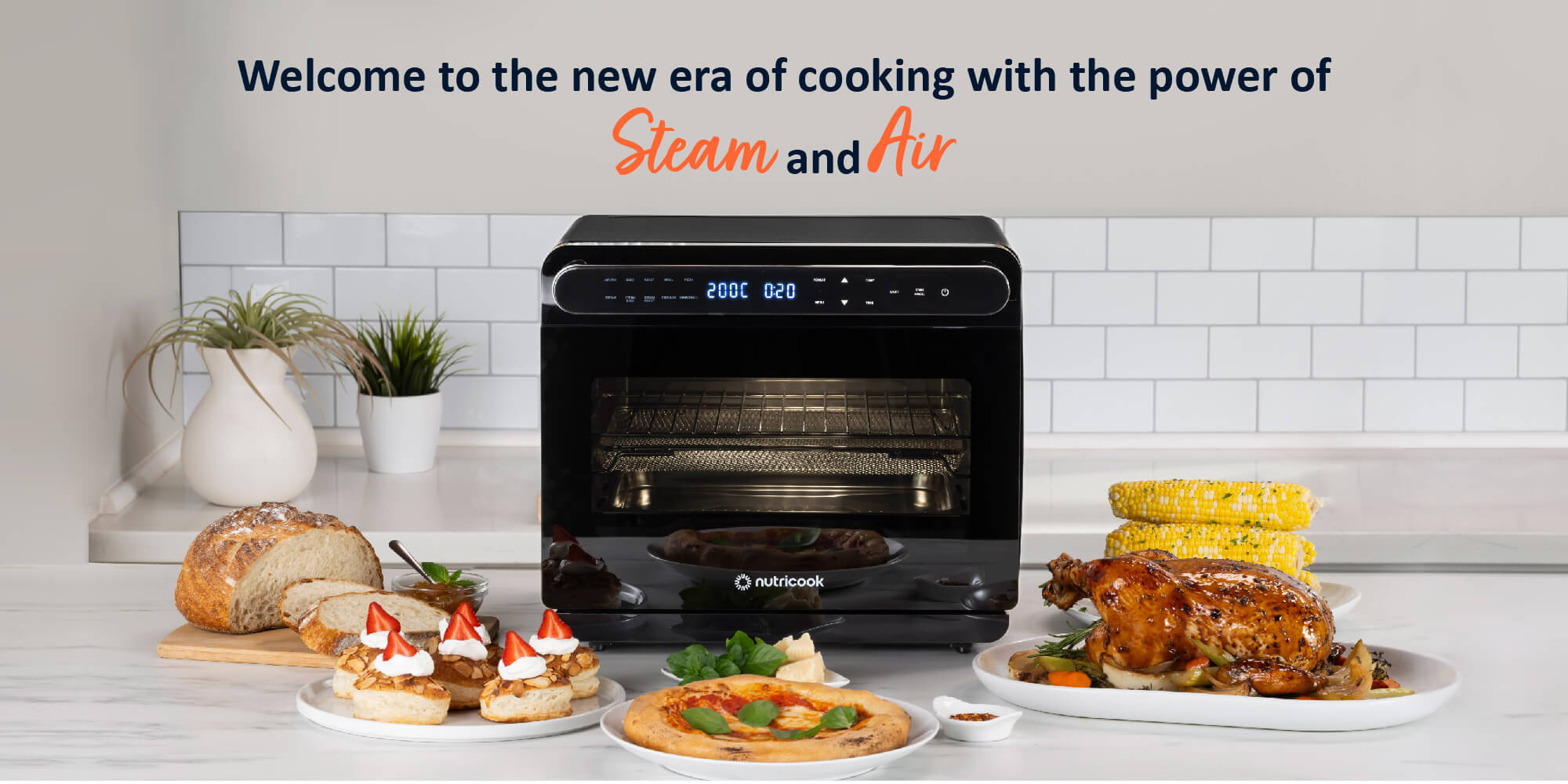 Steam Air Fryer Oven 11 In 1 Functions Steam Convection Real Steam Technology 24 L 1600 W ST01 Black