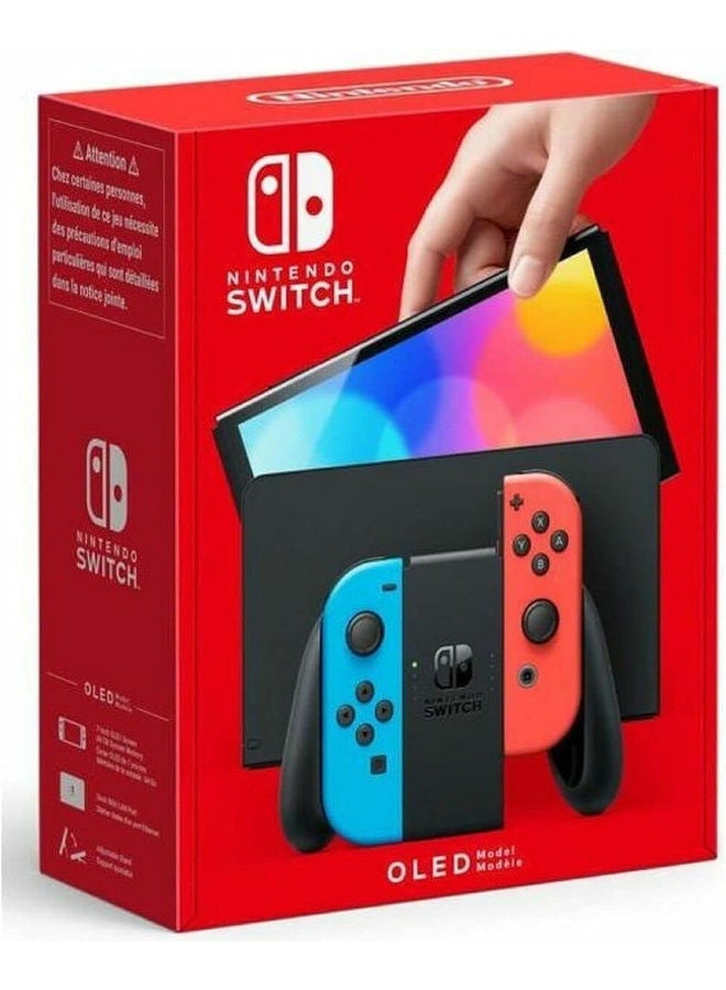 Switch OLED (2021) Model - Neon Blue & Red Joy Con (Intl Version)
