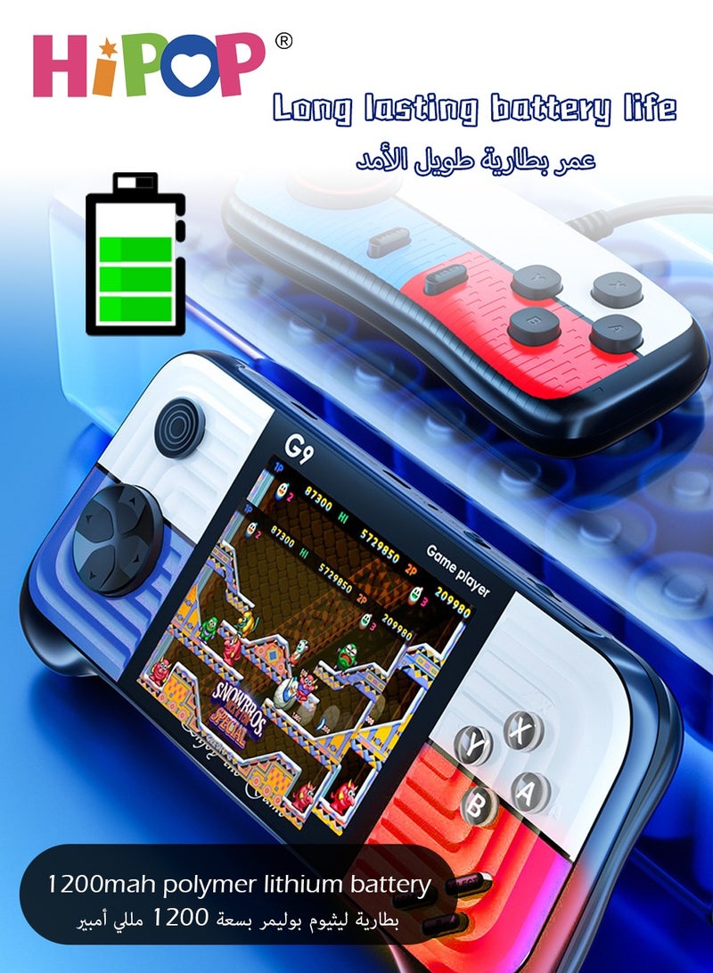 666 In 1 Handheld Game Console with one Gamepads,3-Inch HD Screen Retro Games,G9 Model Handheld Game Console for Kids