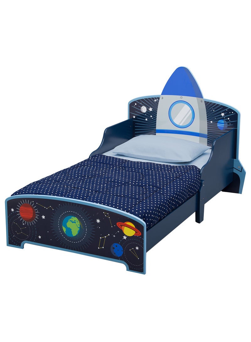 Space Adventures Rocket Ship Wood Toddler Bed