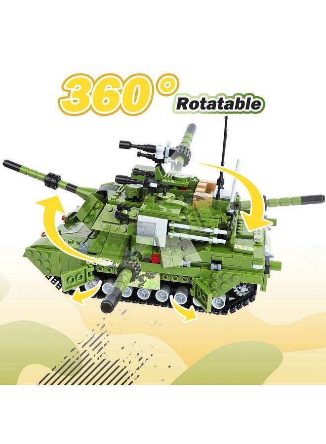 City Military Tank Army Building Block Sets 6 In 1 Armored Vehicles With Airplane & Boat T90 Military Tank Toy For Boys Age 6+ Prefect Gift For Kids And Adult (952Pcs)