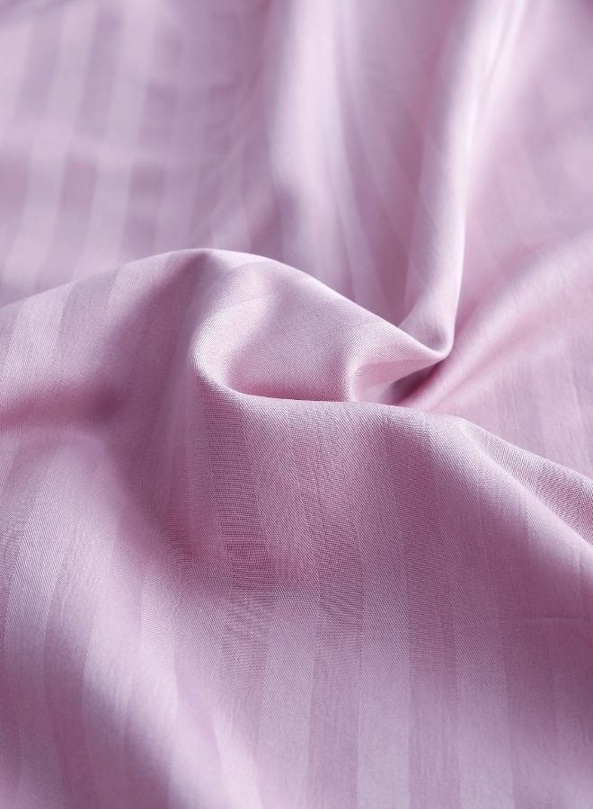 Premium King Size 6Piece Bedding Set Without Filling Violet Satin Stripes Design