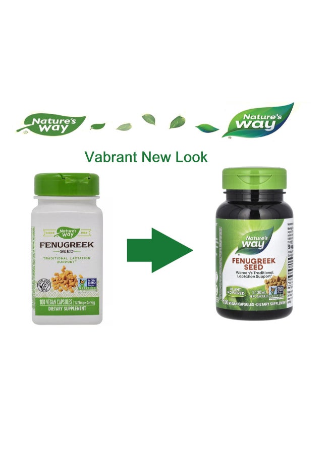 Fenugreek Seed Dietary Supplement - 100 Vegan Capsules