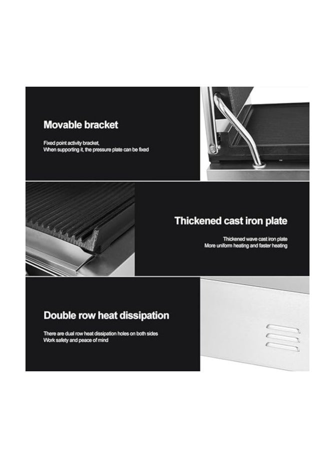 Cast-Iron Double Panini Press | Dual Contact Grill | Adjustable Hinge | Even Heat Distribution | [AL KHAYAM]