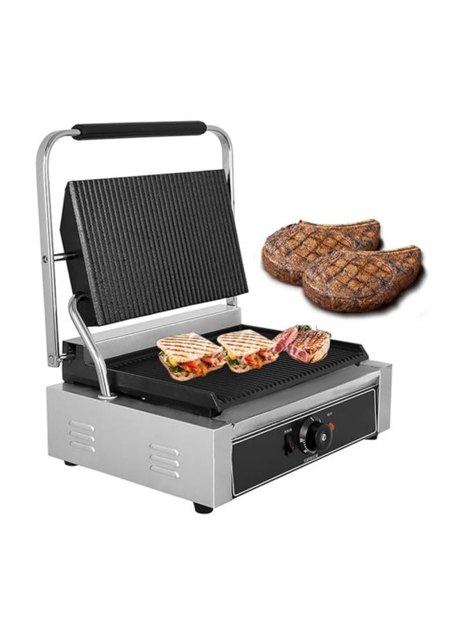 Cast-Iron Double Panini Press | Dual Contact Grill | Adjustable Hinge | Even Heat Distribution | [AL KHAYAM]