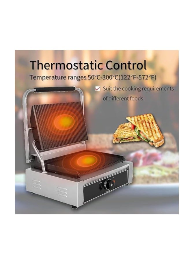 Cast-Iron Double Panini Press | Dual Contact Grill | Adjustable Hinge | Even Heat Distribution | [AL KHAYAM]