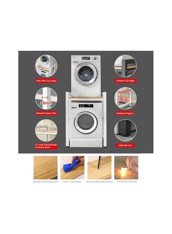 Dryer Stand - Over Washer Storage Rack with 400KG Load Capacity - Stacking Kit for Front Loader Washing Machines & Tumble Dryers - Enhance Laundry Room Organization alkhayam