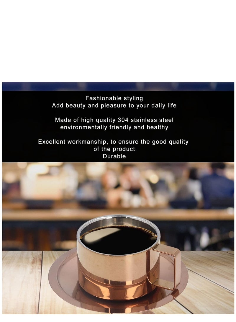3-piece European-style Double-layer Low-dish Coffee Cup With Spoon