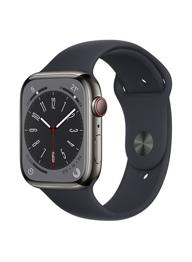Watch Series 8 GPS + Cellular 45mm Stainless Steel Case With Midnight Sport Band
