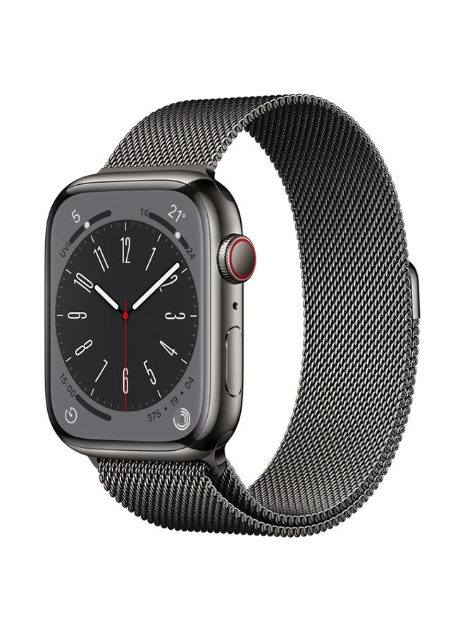 Watch Series 8 GPS + Cellular 41mm Stainless Steel Case With Graphite Milanese Loop