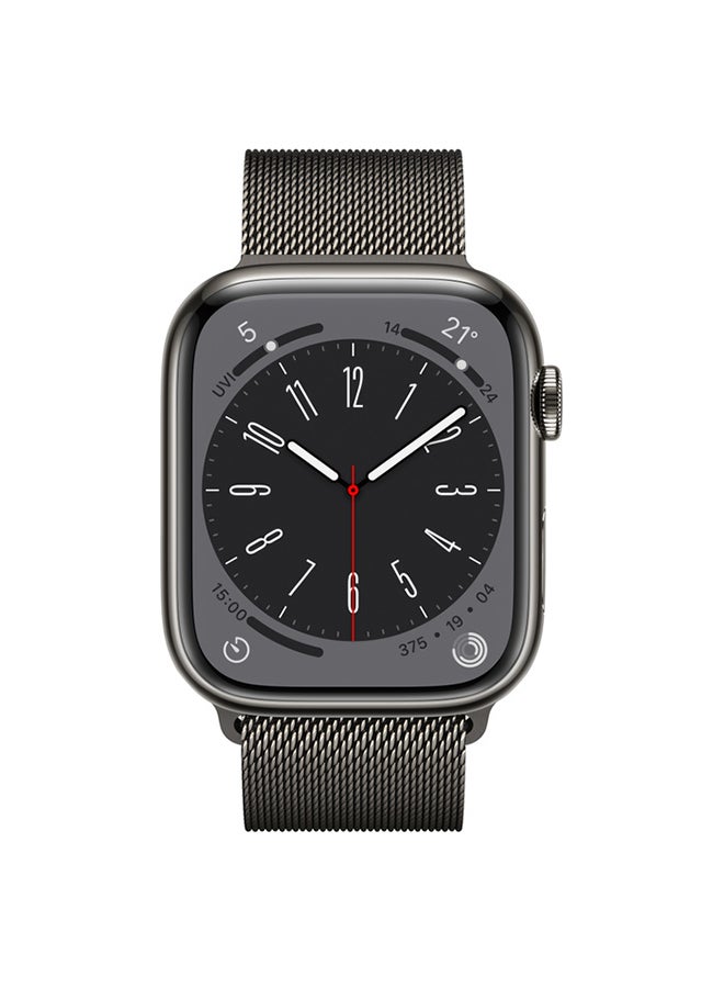 Watch Series 8 GPS + Cellular 41mm Stainless Steel Case With Graphite Milanese Loop